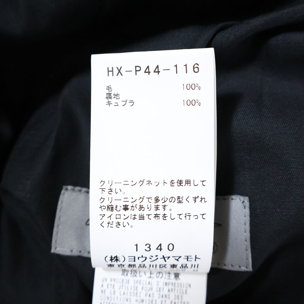 Yohji Yamamoto POUR HOMME(ヨウジヤマモト プールオム) メッセージP 2タックスラックス ブラック HX-P44-116