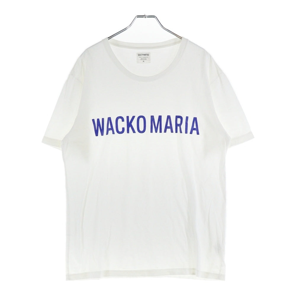 WACKO MARIA(ワコマリア) フロントロゴプリント 半袖Tシャツカットソー ホワイト/ブルー