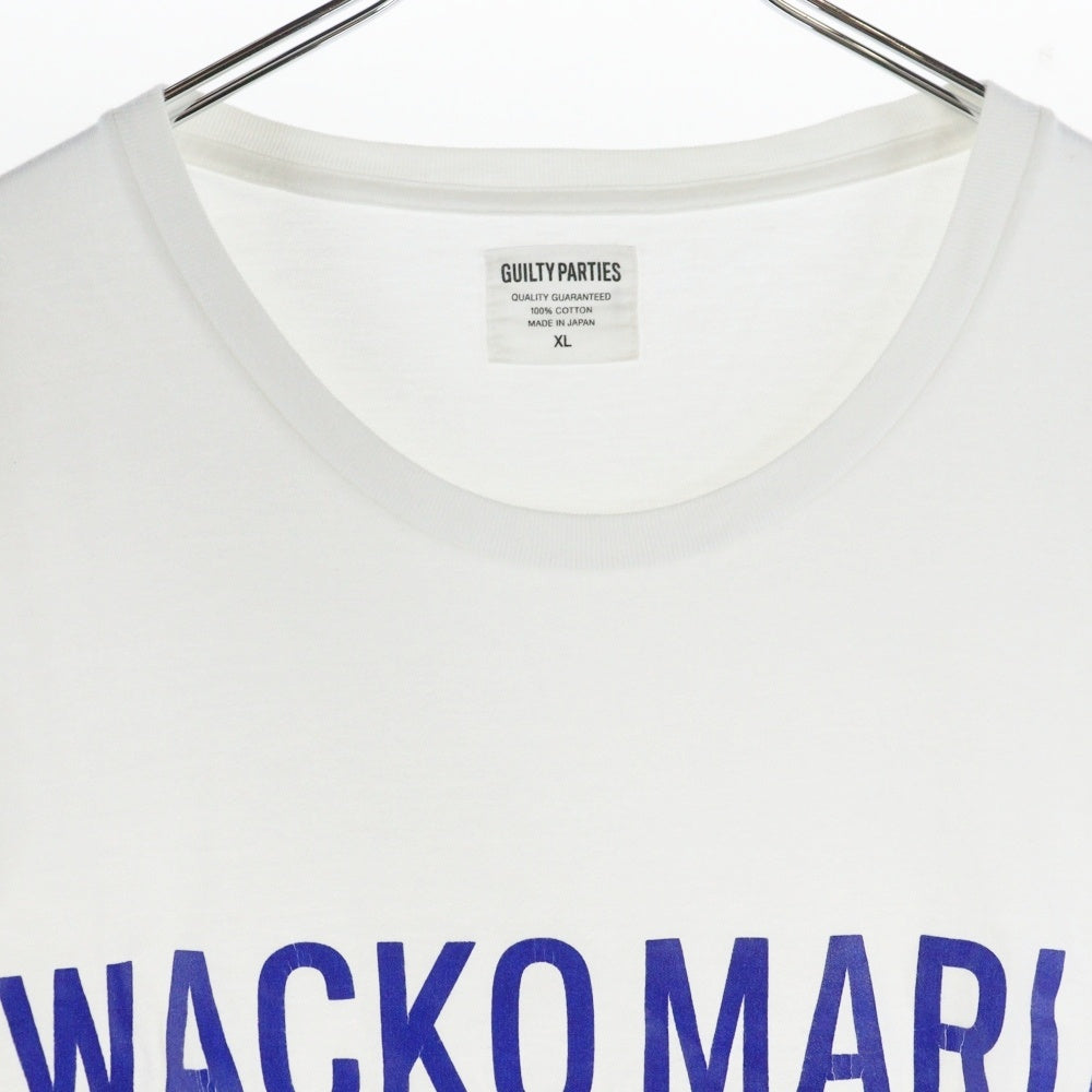 WACKO MARIA(ワコマリア) フロントロゴプリント 半袖Tシャツカットソー ホワイト/ブルー
