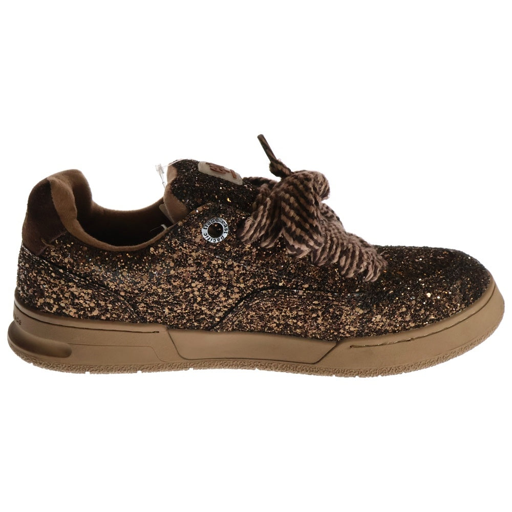 MASU(エムエーエスユー) × east pacific trade DREAM FAT SNEAKERS イーストパシフィックトレイド スパンコール グリッター ローカットスニーカー ブラウン EP4FN1FT383CO