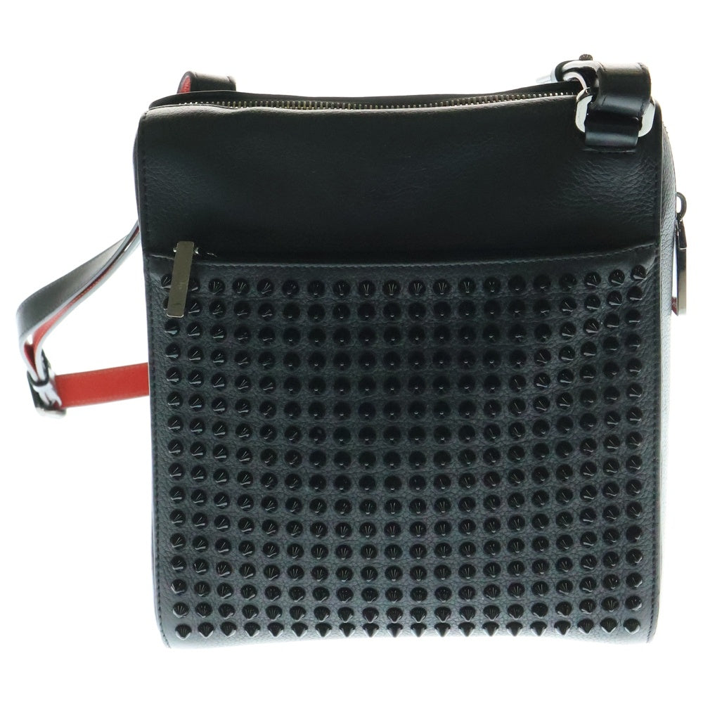 CHRISTIAN LOUBOUTIN(クリスチャンルブタン) ベンチレポーター ミディアム ショルダーバッグ ブラック/レッド 3195034