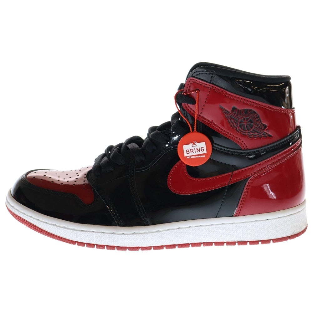 NIKE(ナイキ) AIR JORDAN 1 RETRO HIGH OG BRED PATENT エアジョーダン1レトロハイ ブレッド パテント ハイカットスニーカー 555088-063 US9.5/27.5cm レッド/ブラック