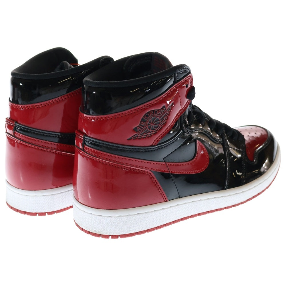 NIKE(ナイキ) AIR JORDAN 1 RETRO HIGH OG BRED PATENT エアジョーダン1レトロハイ ブレッド パテント ハイカットスニーカー 555088-063 US9.5/27.5cm レッド/ブラック