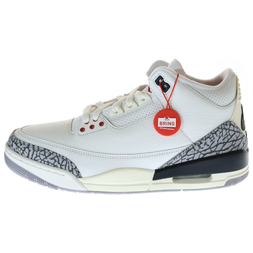 NIKE(ナイキ) AIR JORDAN 3 RETRO WHITE CEMENT REIMAGINED DN3707-100 エアジョーダン3 レトロ ホワイトセメント リイマジンド ハイカットスニーカー ホワイト US10/28cm