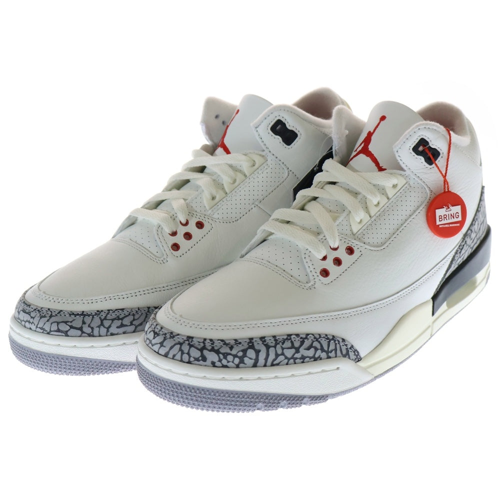 NIKE(ナイキ) AIR JORDAN 3 RETRO WHITE CEMENT REIMAGINED DN3707-100 エアジョーダン3 レトロ ホワイトセメント リイマジンド ハイカットスニーカー ホワイト US10/28cm