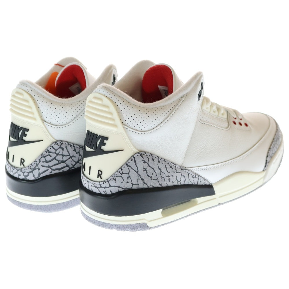 NIKE(ナイキ) AIR JORDAN 3 RETRO WHITE CEMENT REIMAGINED DN3707-100 エアジョーダン3 レトロ ホワイトセメント リイマジンド ハイカットスニーカー ホワイト US10/28cm