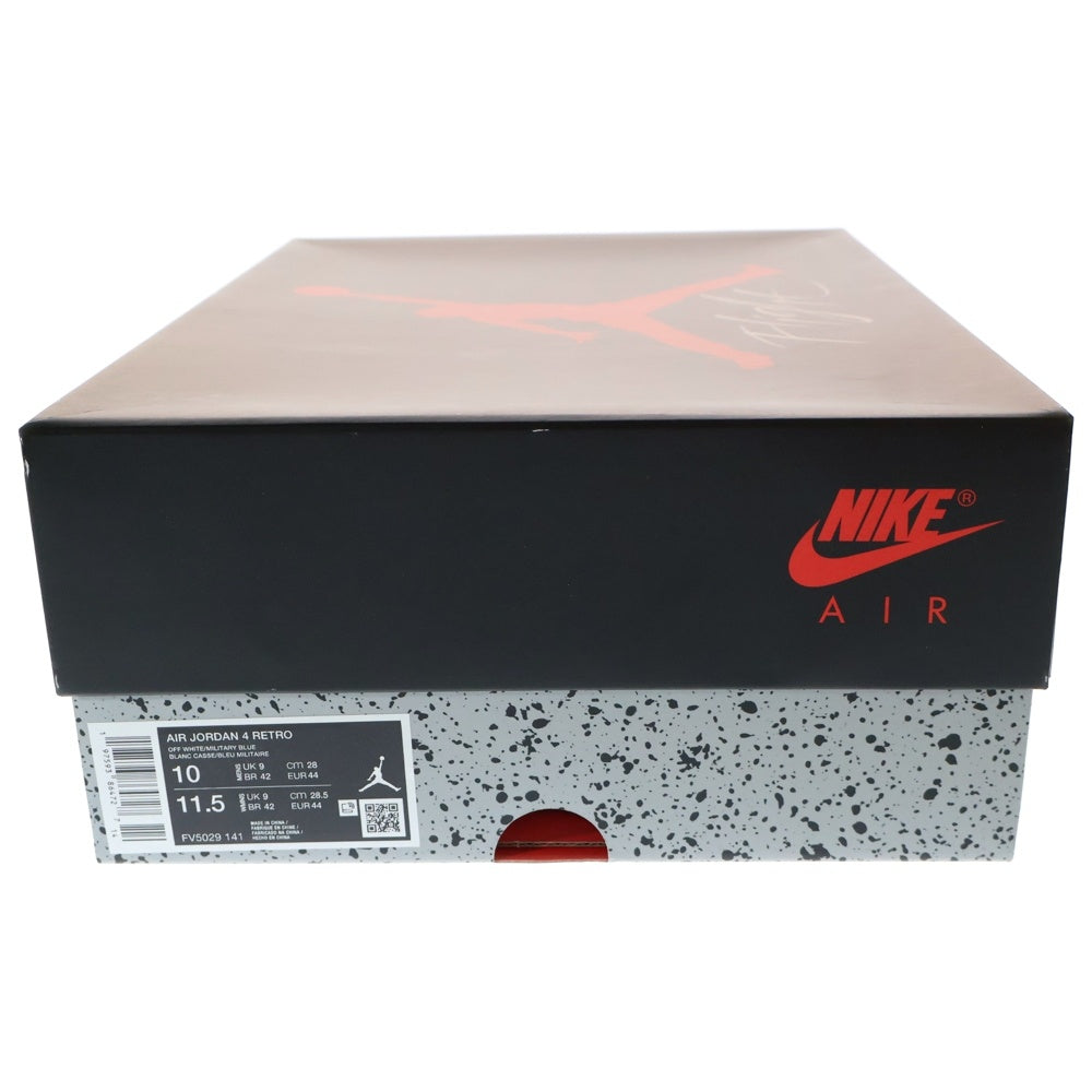 NIKE(ナイキ) AIR JORDAN 4 RETRO INDUSTRIAL BLUE FV5029-141 エアジョーダン4 レトロ インダストリアルブルー ミッドカットスニーカー US10/28cm ホワイト/ブルー