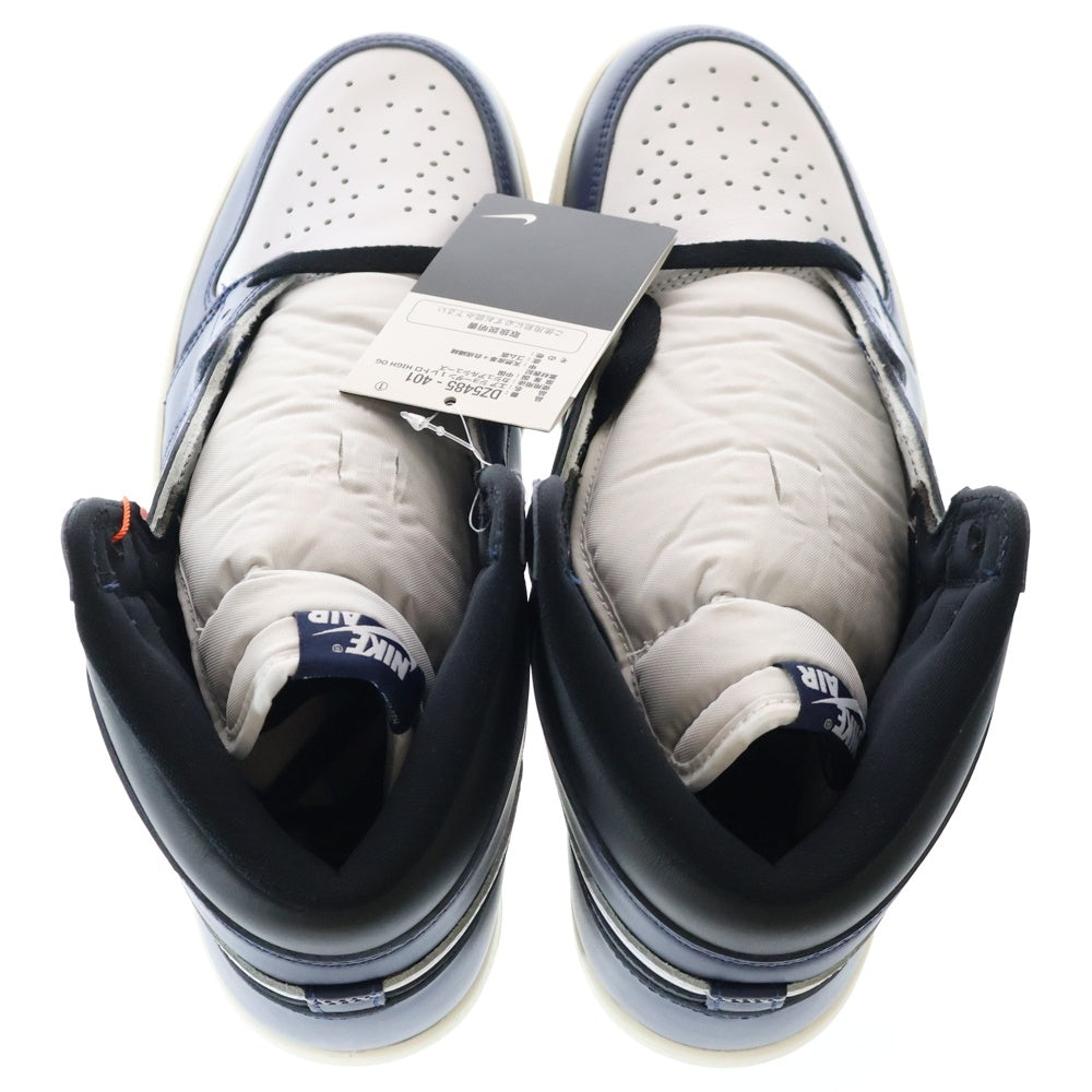 NIKE(ナイキ) AIR JORDAN 1 RETRO HIGH OG MIDNIGHT NAVY DZ5485-401 エアジョーダン 1 レトロ ミッドナイト ネイビー ハイカットスニーカー ホワイト/ネイビー US10/28cm