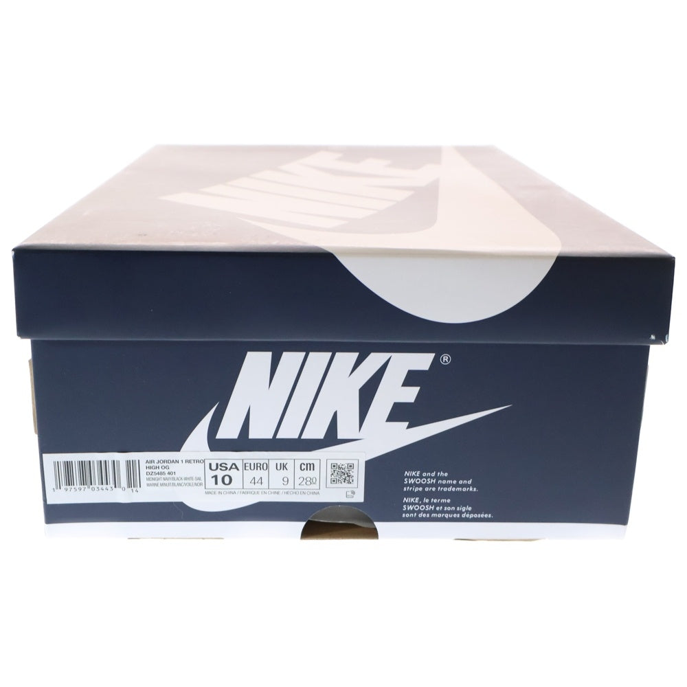 NIKE(ナイキ) AIR JORDAN 1 RETRO HIGH OG MIDNIGHT NAVY DZ5485-401 エアジョーダン 1 レトロ ミッドナイト ネイビー ハイカットスニーカー ホワイト/ネイビー US10/28cm