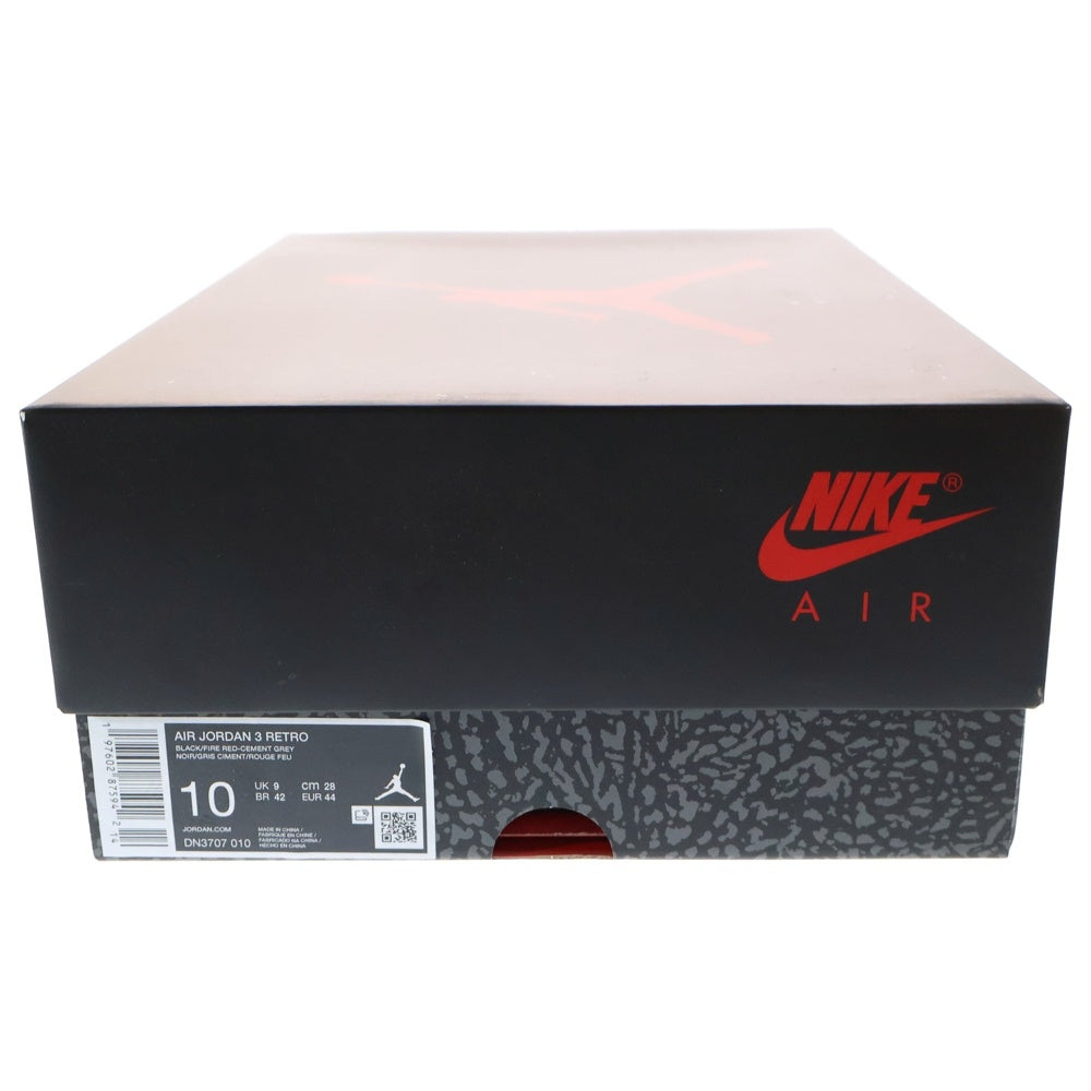 NIKE(ナイキ) AIR JORDAN 3 RETRO BLACK CEMENT DN3707-010 エアジョーダン3 レトロ ブラックセメント ローカットスニーカー ブラック US10/28cm