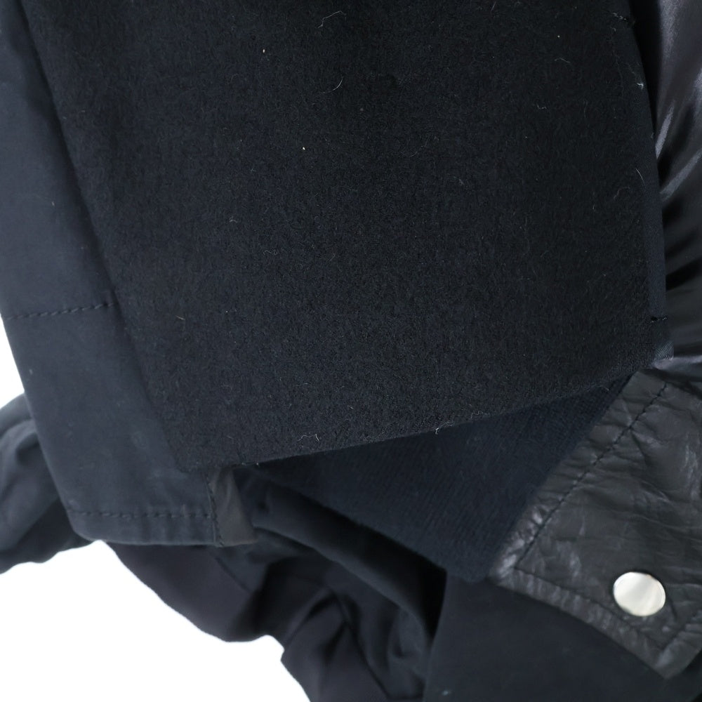 Sacai(サカイ) 18AW ダウン切替 ジップアップ ショートブルゾン ウールジャケット ブラック 18-04034