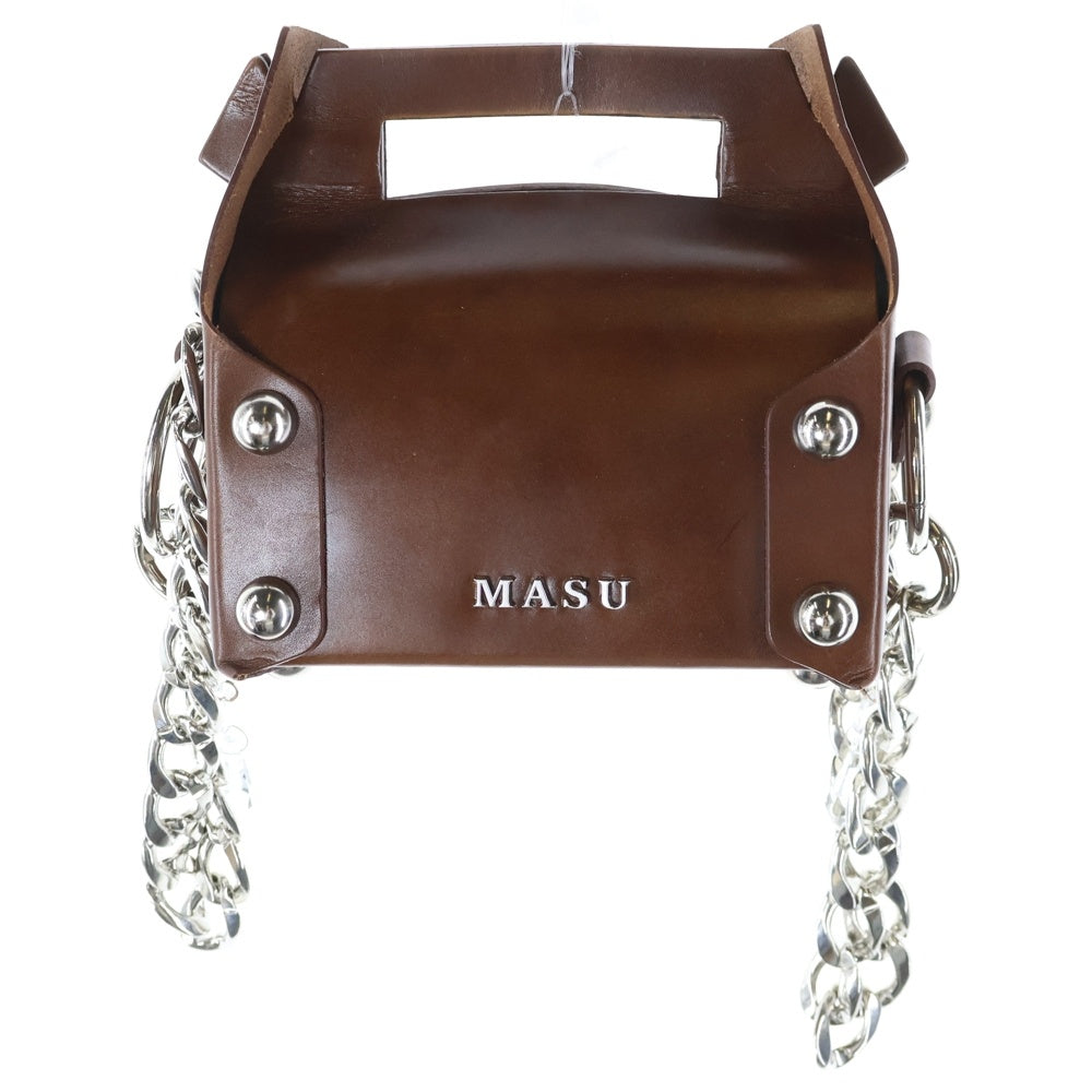 MASU(エムエーエスユー) 24AW LEATHER CAKE MINI BAG レザーケーキ ミニバッグ チェーンショルダー ブラウン