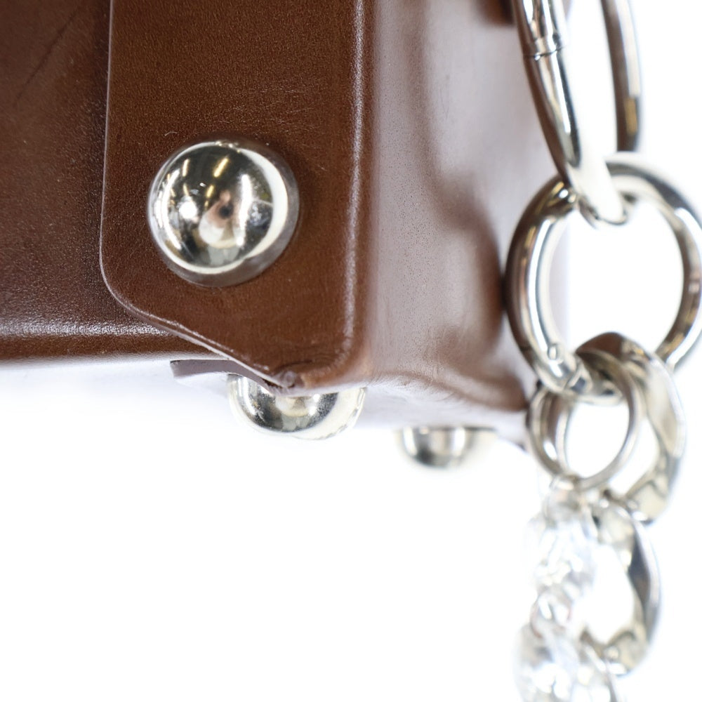 MASU(エムエーエスユー) 24AW LEATHER CAKE MINI BAG レザーケーキ ミニバッグ チェーンショルダー ブラウン
