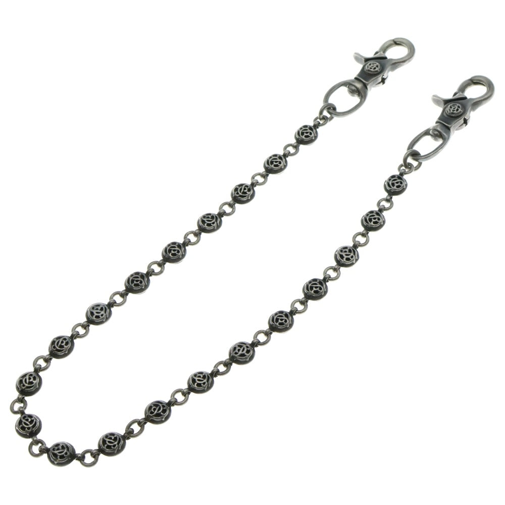 CHROME HEARTS(クロムハーツ) OLD 2BALL LONG-T オールド 2クリップロング #2フローラルボール ウォレットチェーン シルバー