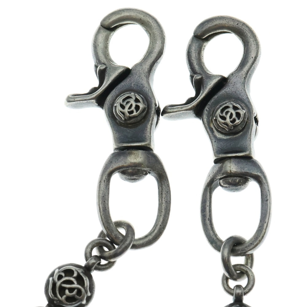 CHROME HEARTS(クロムハーツ) OLD 2BALL LONG-T オールド 2クリップロング #2フローラルボール ウォレットチェーン シルバー