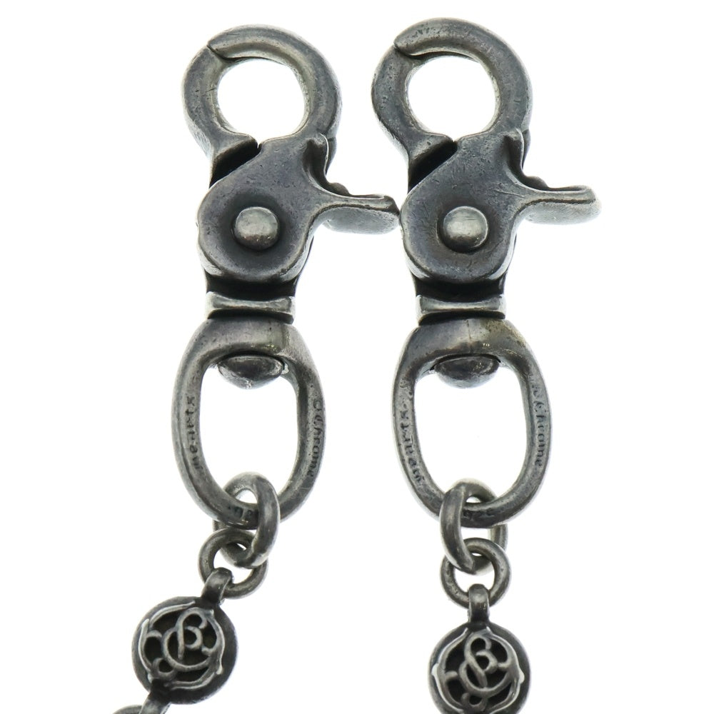 CHROME HEARTS(クロムハーツ) OLD 2BALL LONG-T オールド 2クリップロング #2フローラルボール ウォレットチェーン シルバー