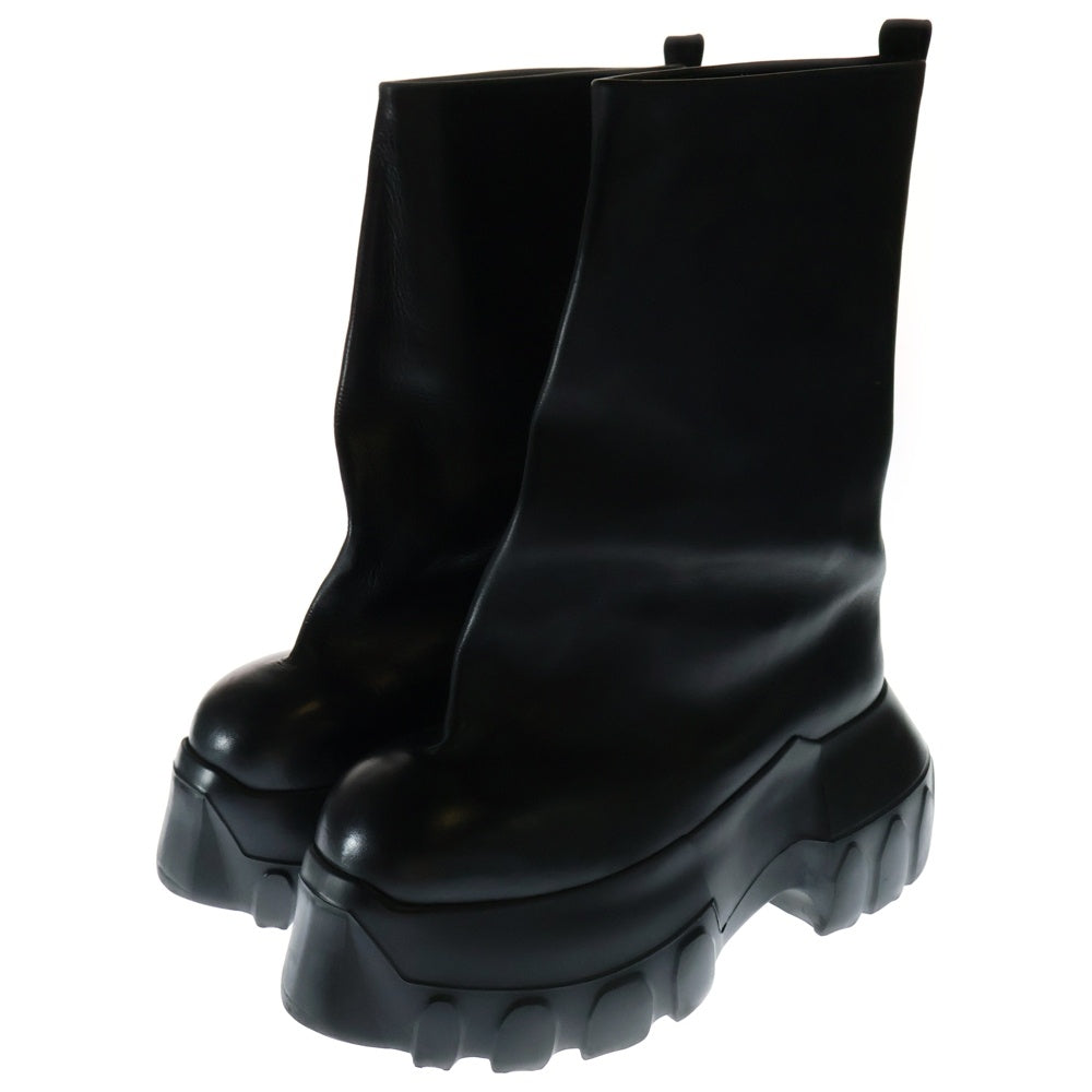 Rick Owens(リックオウエンス) 25SS Hollywood Flared Mega Tractor ハリウッド フレアメガトラクター ロングレザーブーツ ブラック RU01E5884