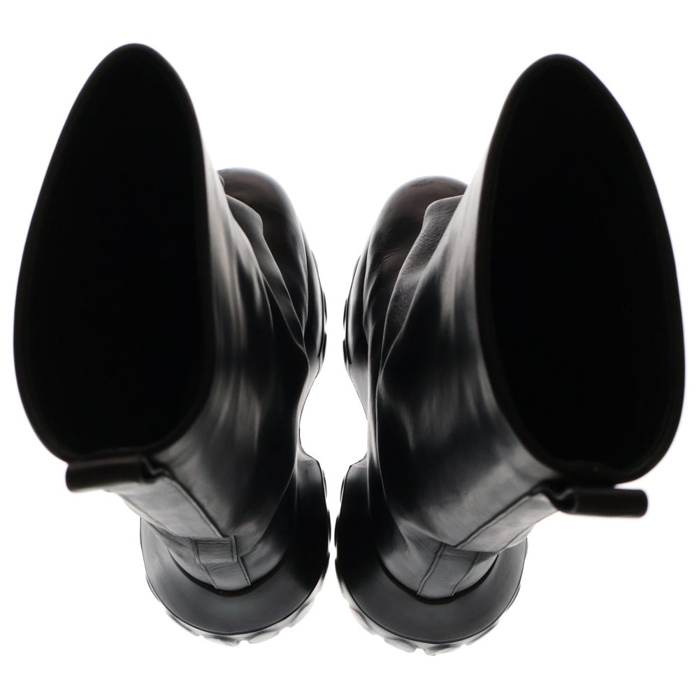 Rick Owens(リックオウエンス) 25SS Hollywood Flared Mega Tractor ハリウッド フレアメガトラクター ロングレザーブーツ ブラック RU01E5884