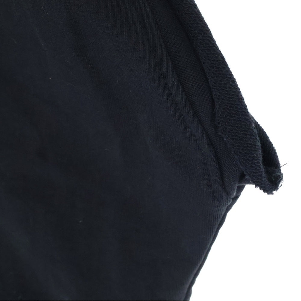 RAF SIMONS(ラフシモンズ) 21SS TELEVISION EVERGREEN SLEEVELESS HOODIE パッチワークノースリーブパーカー フーディー ブラック 211-M195B