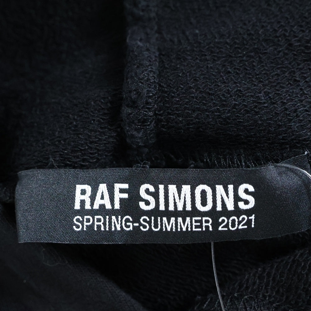 RAF SIMONS(ラフシモンズ) 21SS TELEVISION EVERGREEN SLEEVELESS HOODIE パッチワークノースリーブパーカー フーディー ブラック 211-M195B