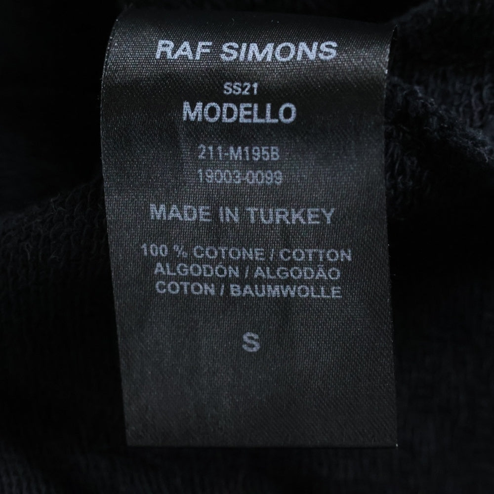 RAF SIMONS(ラフシモンズ) 21SS TELEVISION EVERGREEN SLEEVELESS HOODIE パッチワークノースリーブパーカー フーディー ブラック 211-M195B