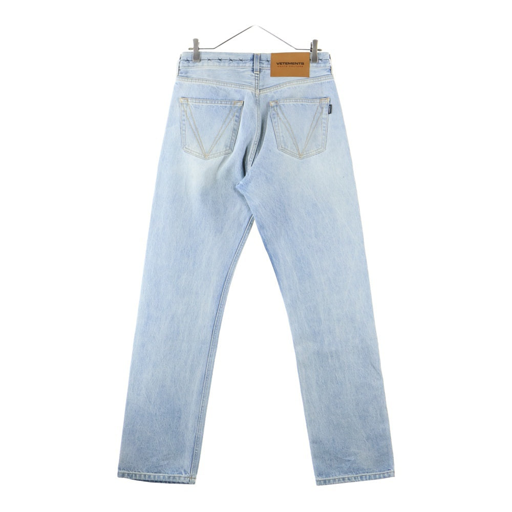 VETEMENTS(ヴェトモン) 21AW COUTURE STRAIGHT LEG DENIM トライバルプリント ストレート デニムパンツ インディゴ MA52PA720B