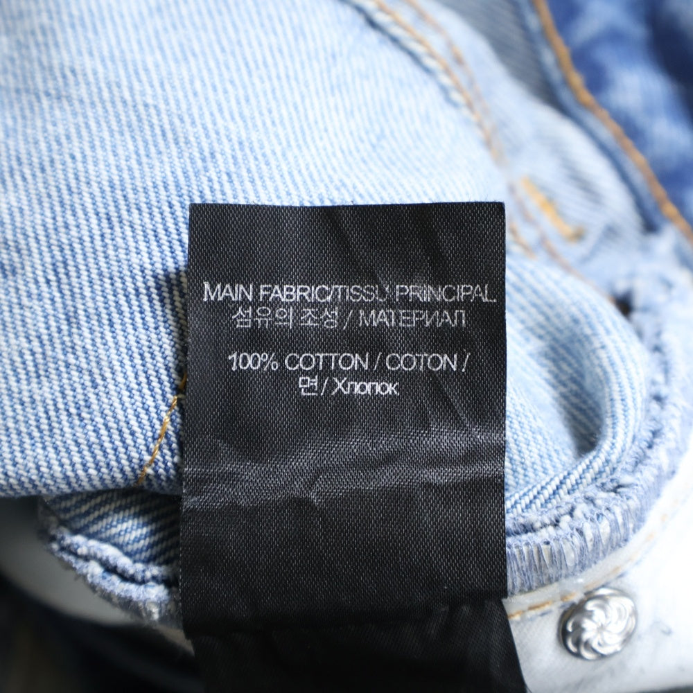 VETEMENTS(ヴェトモン) 21AW COUTURE STRAIGHT LEG DENIM トライバルプリント ストレート デニムパンツ インディゴ MA52PA720B