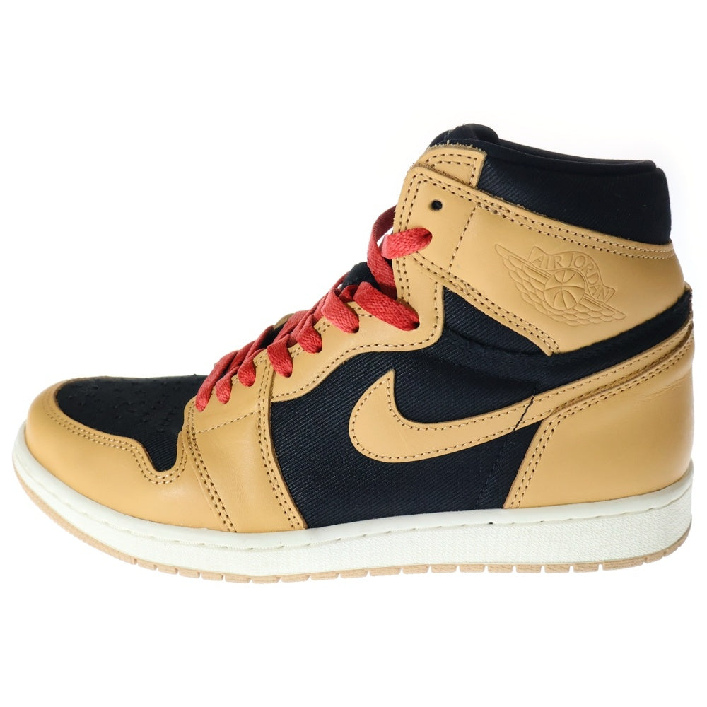 NIKE(ナイキ) AIR JORDAN 1 RETRO HIGH OG VACHETTA TAN 555088-202 エアジョーダン レトロ バケッタ タン ハイカットスニーカー ベージュ/ブラック US9.5/27.5cm