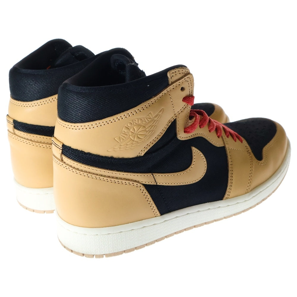 NIKE(ナイキ) AIR JORDAN 1 RETRO HIGH OG VACHETTA TAN 555088-202 エアジョーダン レトロ バケッタ タン ハイカットスニーカー ベージュ/ブラック US9.5/27.5cm