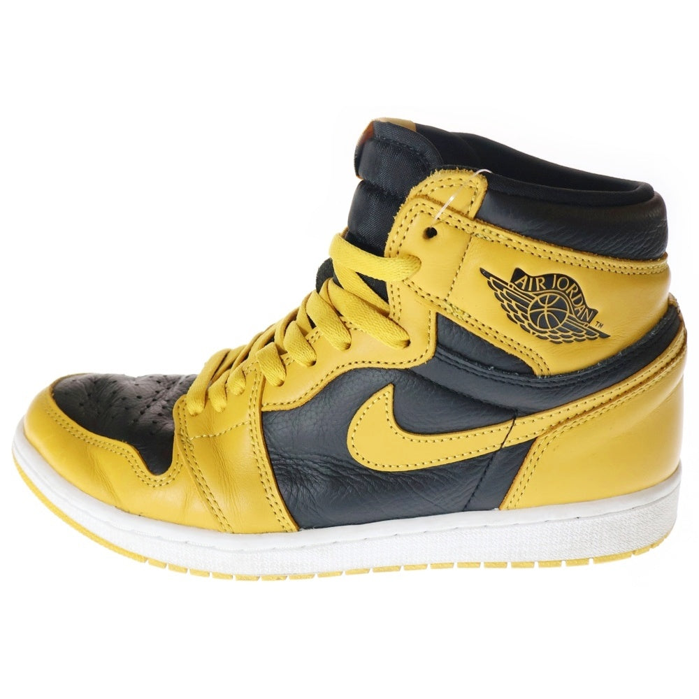 NIKE(ナイキ) AIR JORDAN1 RETRO HIGH OG POLLEN 555088-701 エアジョーダン 1 レトロ パラン ハイカットスニーカー ブラック/イエロー US9.5/27.5cm