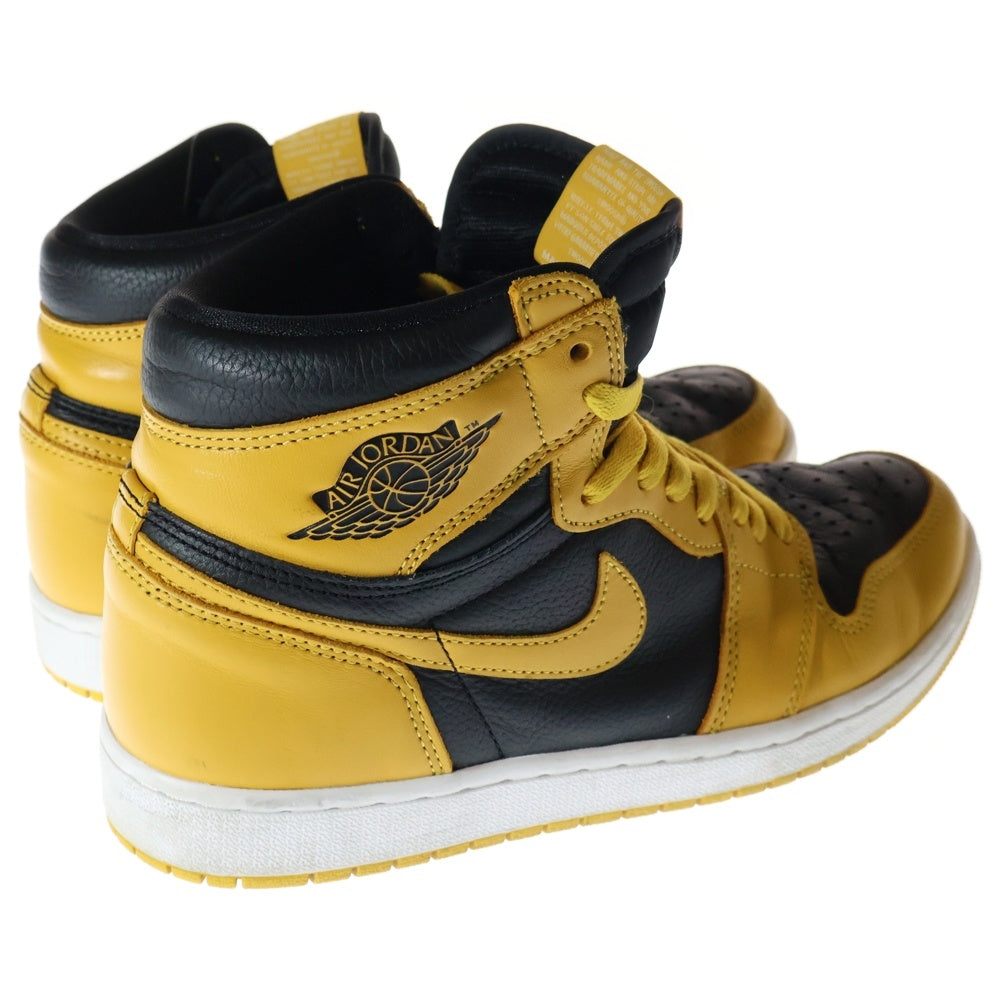 NIKE(ナイキ) AIR JORDAN1 RETRO HIGH OG POLLEN 555088-701 エアジョーダン 1 レトロ パラン ハイカットスニーカー ブラック/イエロー US9.5/27.5cm