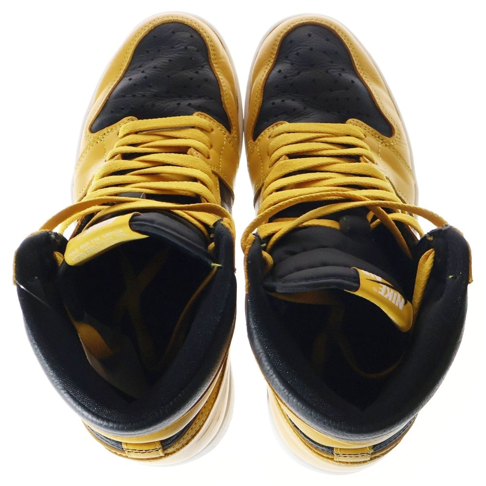 NIKE(ナイキ) AIR JORDAN1 RETRO HIGH OG POLLEN 555088-701 エアジョーダン 1 レトロ パラン ハイカットスニーカー ブラック/イエロー US9.5/27.5cm