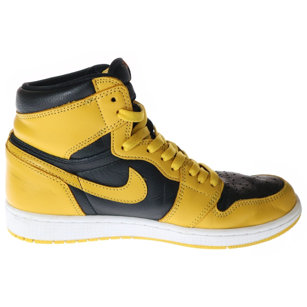 NIKE(ナイキ) AIR JORDAN1 RETRO HIGH OG POLLEN 555088-701 エアジョーダン 1 レトロ パラン ハイカットスニーカー ブラック/イエロー US9.5/27.5cm