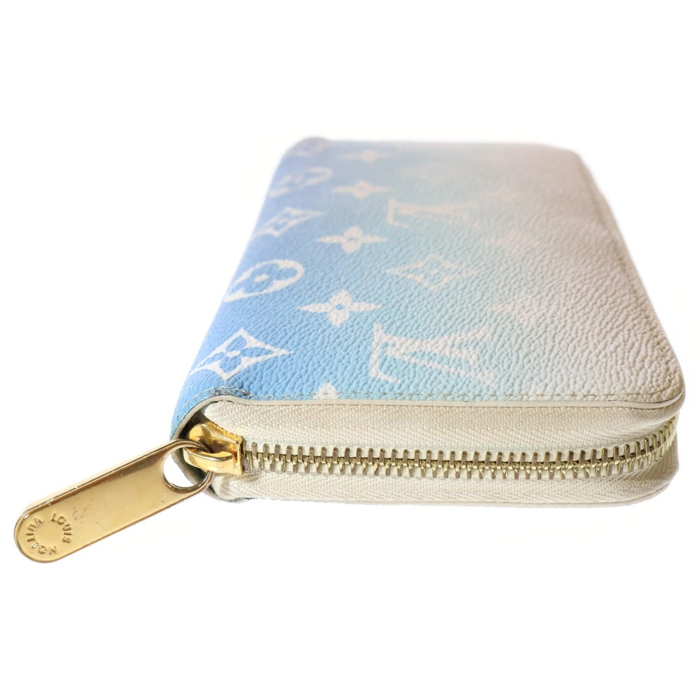 LOUIS VUITTON(ルイヴィトン) M80360 モノグラム ジッピーウォレット バイザプール ラウンドファスナー 長財布 ブルー/ホワイト ICチップ反応有り
