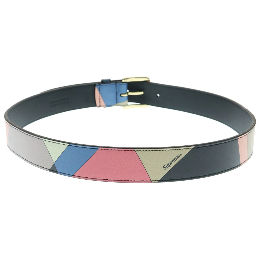 SUPREME(シュプリーム) 21SS × EMILIO PUCCI Leather Belt エミリオプッチ レザーベルト マルチカラー