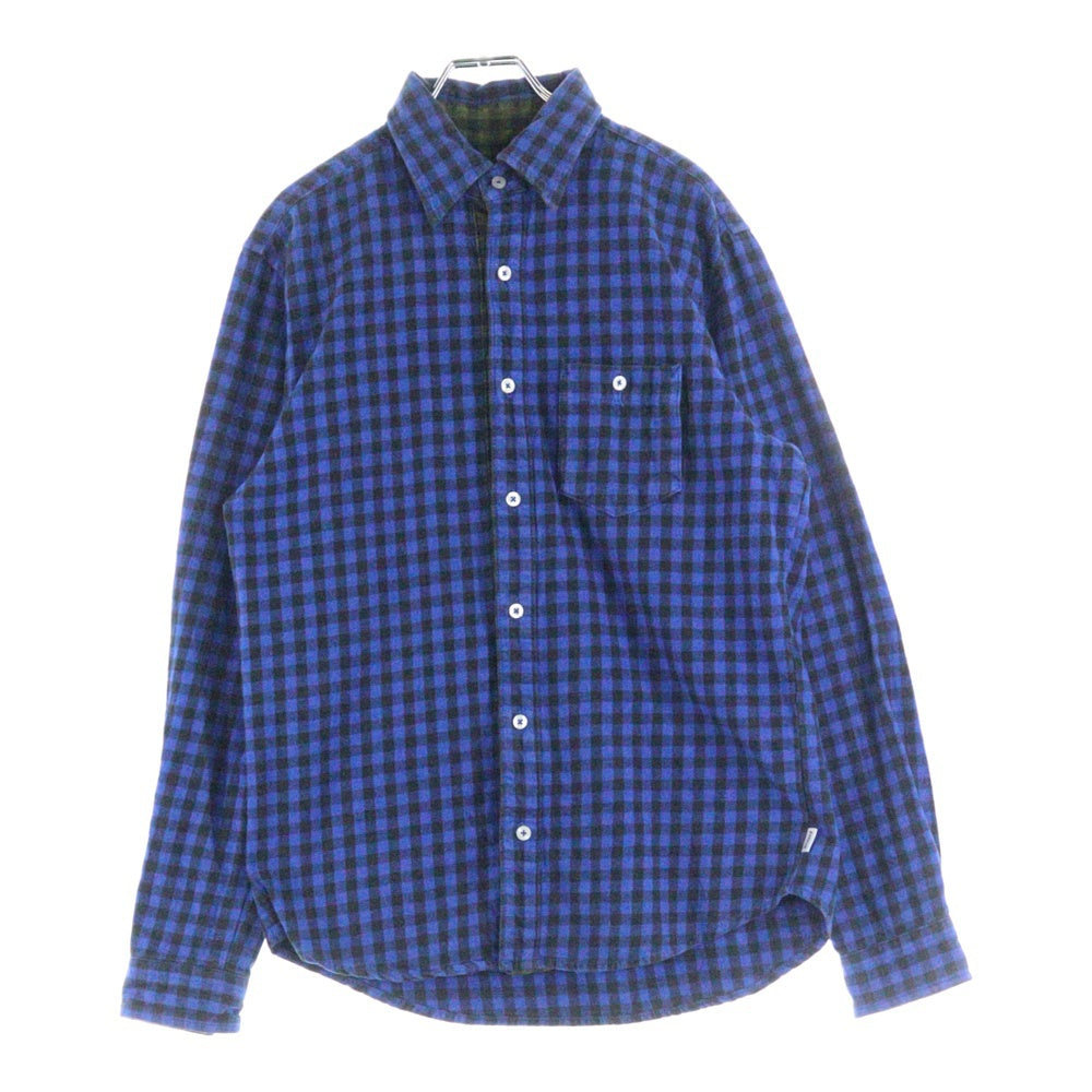 STUSSY(ステューシー) FLANNEL SHIRT フランネル 長袖シャツ ブルー