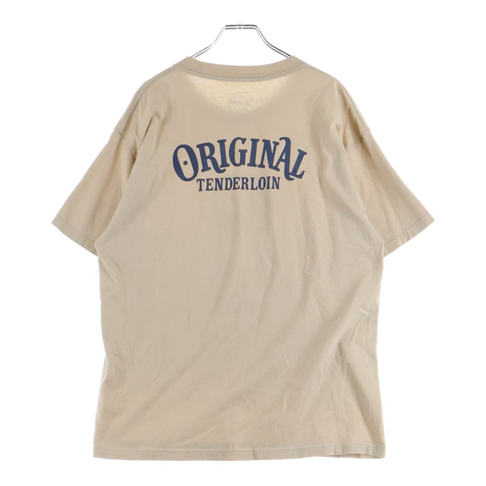 TENDERLOIN(テンダーロイン) ZIG-ZAG MAN ロゴプリント バックプリント クルーネックTシャツ コットン ベージュ