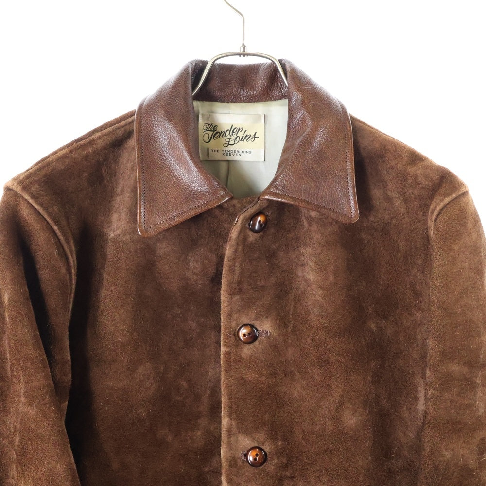 TENDERLOIN(テンダーロイン) 13AW T-LEATHER JACKET Tレザージャケット スエード ウォーターバッファロー ブラウン