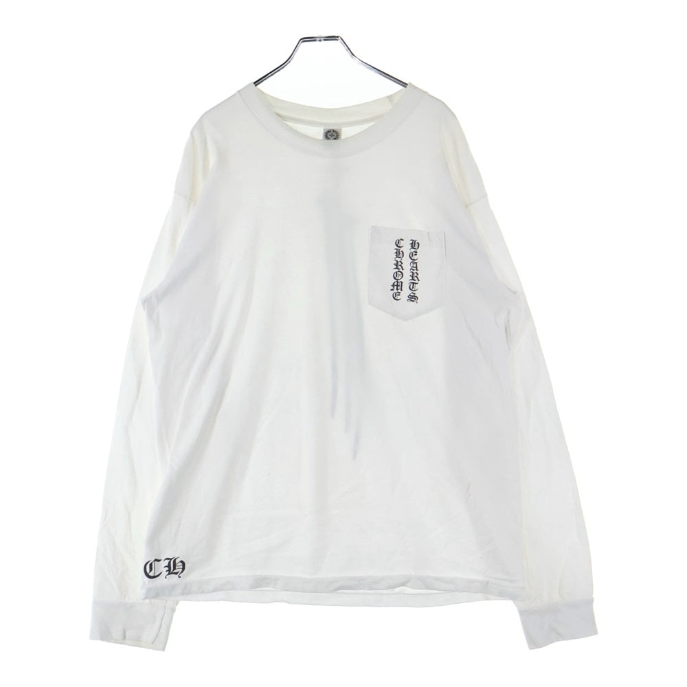 CHROME HEARTS(クロムハーツ) OLD RS CROSS L/S バッククロスプリント 長袖ロングスリーブカットソー ホワイト