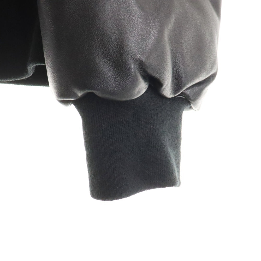 MONCLER(モンクレール) 茶タグ CHINE シーヌ レザー ダウンジャケット アウター ブラック/ブラウン 41316-00-69010
