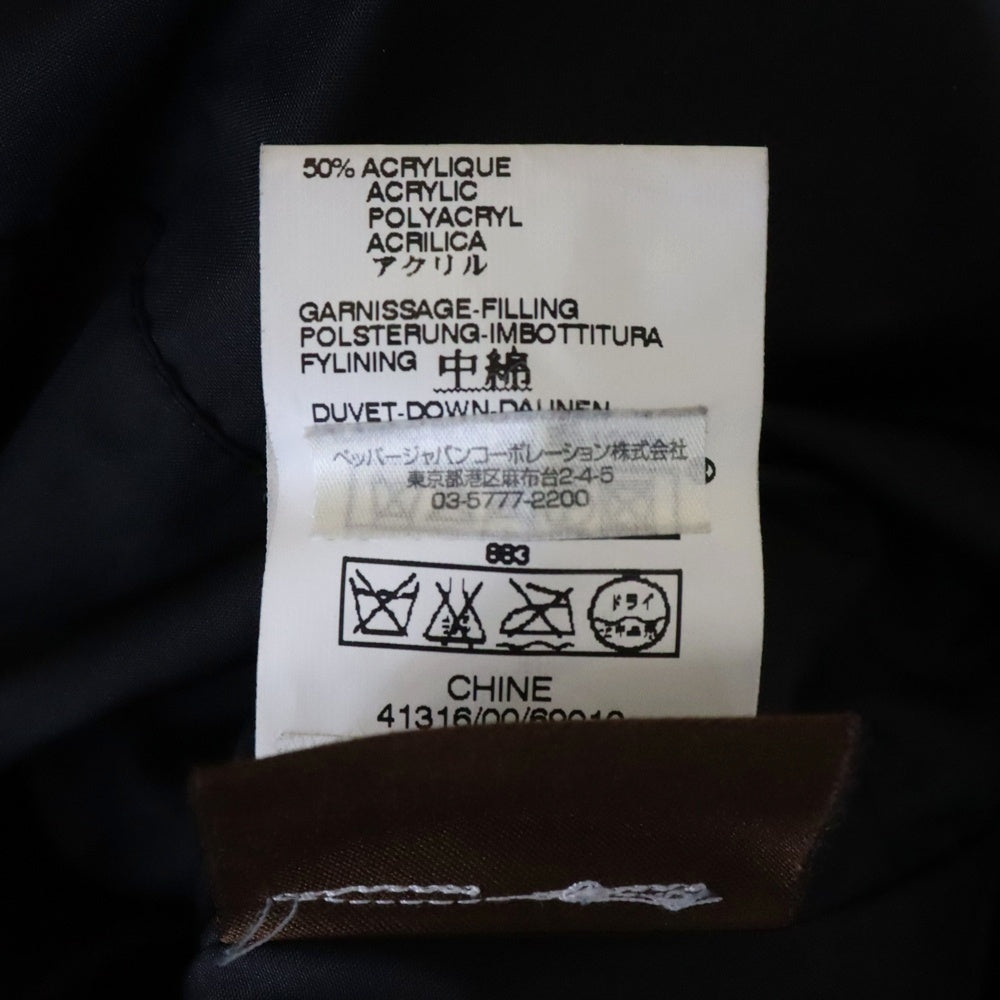 MONCLER(モンクレール) 茶タグ CHINE シーヌ レザー ダウンジャケット アウター ブラック/ブラウン 41316-00-69010