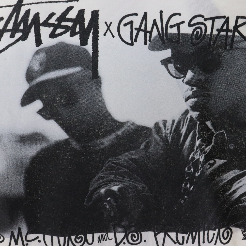 STUSSY(ステューシー) × Gang Starr Take It Personal Tee ギャングスター テイクイットパーソナル 半袖Tシャツ カットソー ホワイト