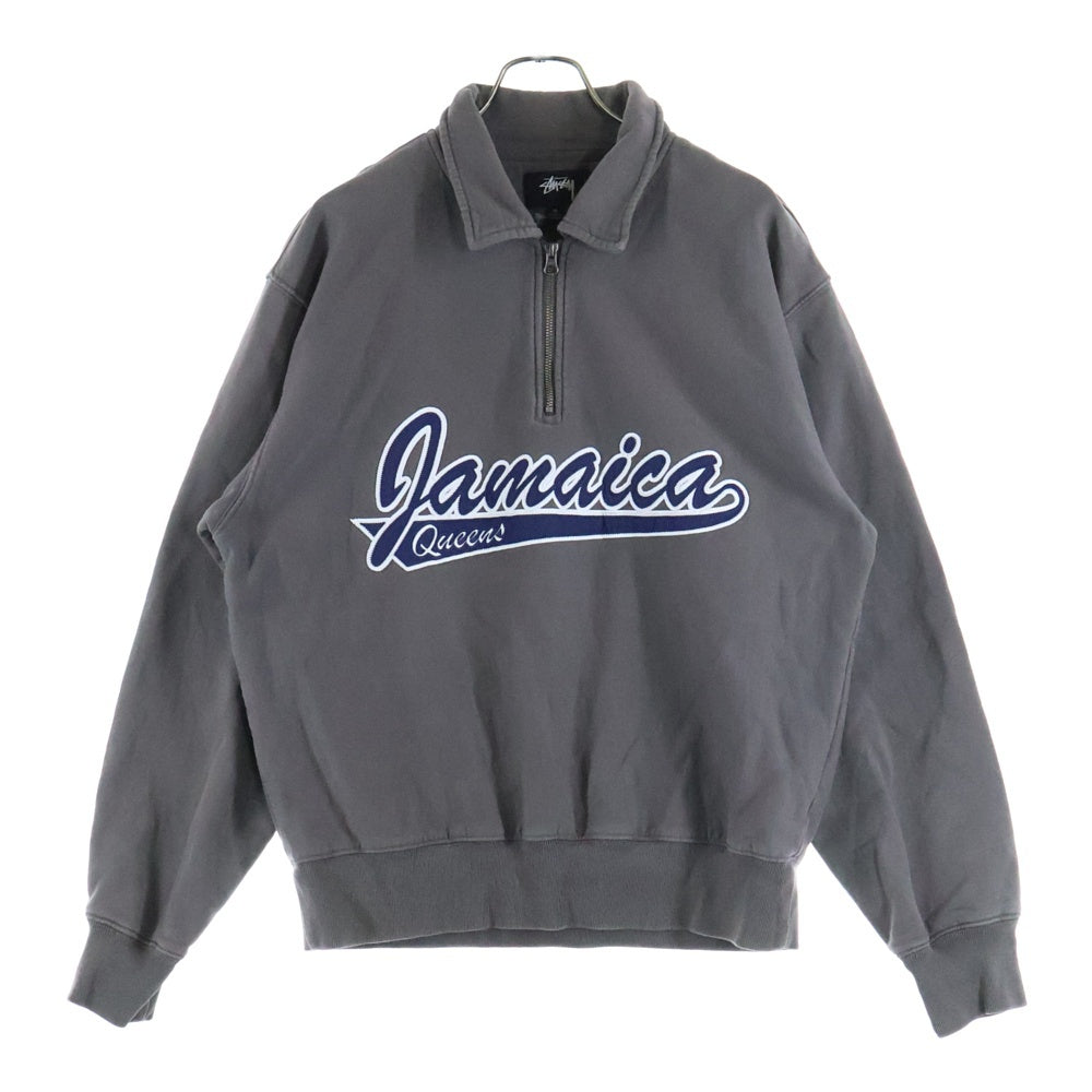 STUSSY(ステューシー) × Denim Tears Jamaica Queens デニムティアーズ ジャマイカクイーンズ ハーフジップ スウェットトレーナー グレー