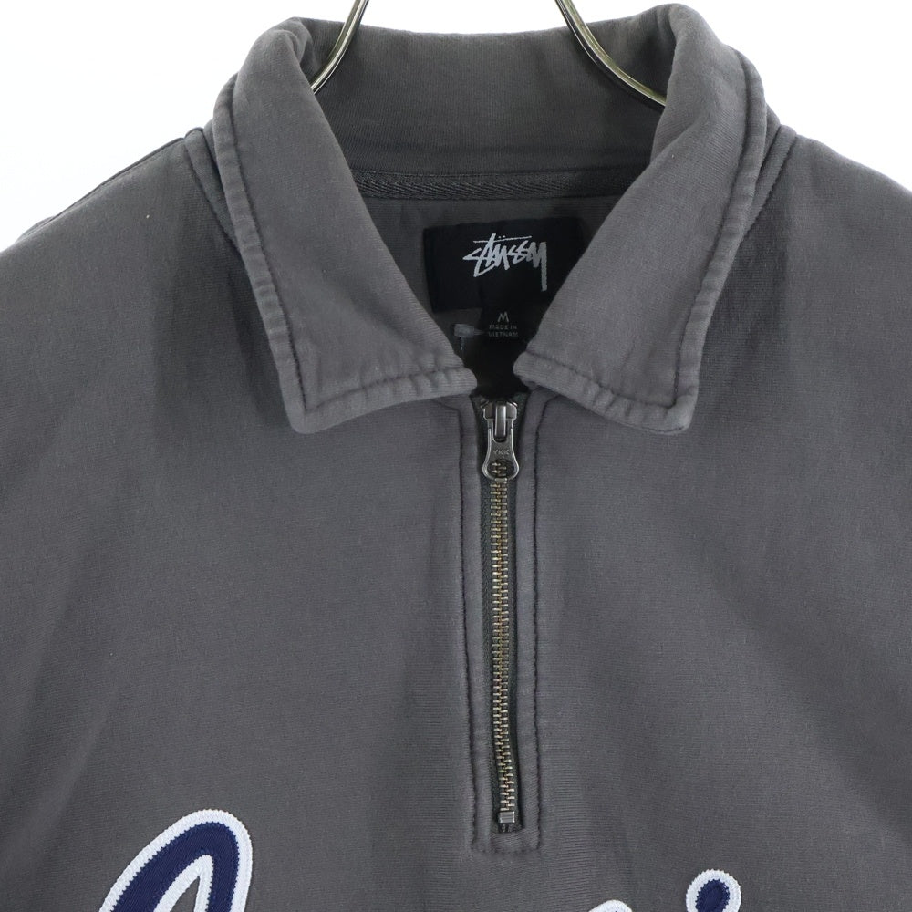 STUSSY(ステューシー) × Denim Tears Jamaica Queens デニムティアーズ ジャマイカクイーンズ ハーフジップ スウェットトレーナー グレー