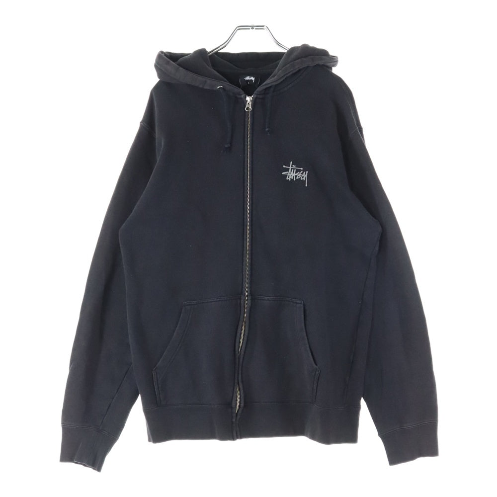 STUSSY(ステューシー) ZIP HOODIE ジップアップ フーディー スウェットパーカー ブラック