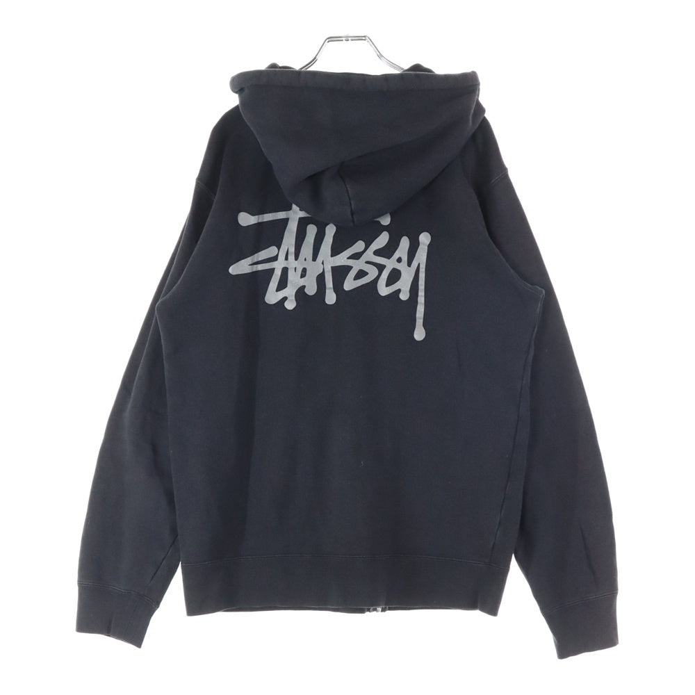 STUSSY(ステューシー) ZIP HOODIE ジップアップ フーディー スウェットパーカー ブラック
