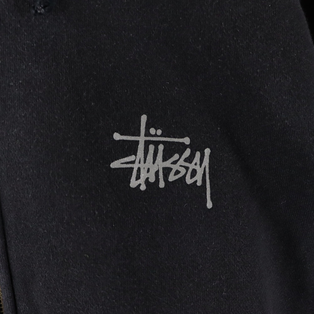 STUSSY(ステューシー) ZIP HOODIE ジップアップ フーディー スウェットパーカー ブラック