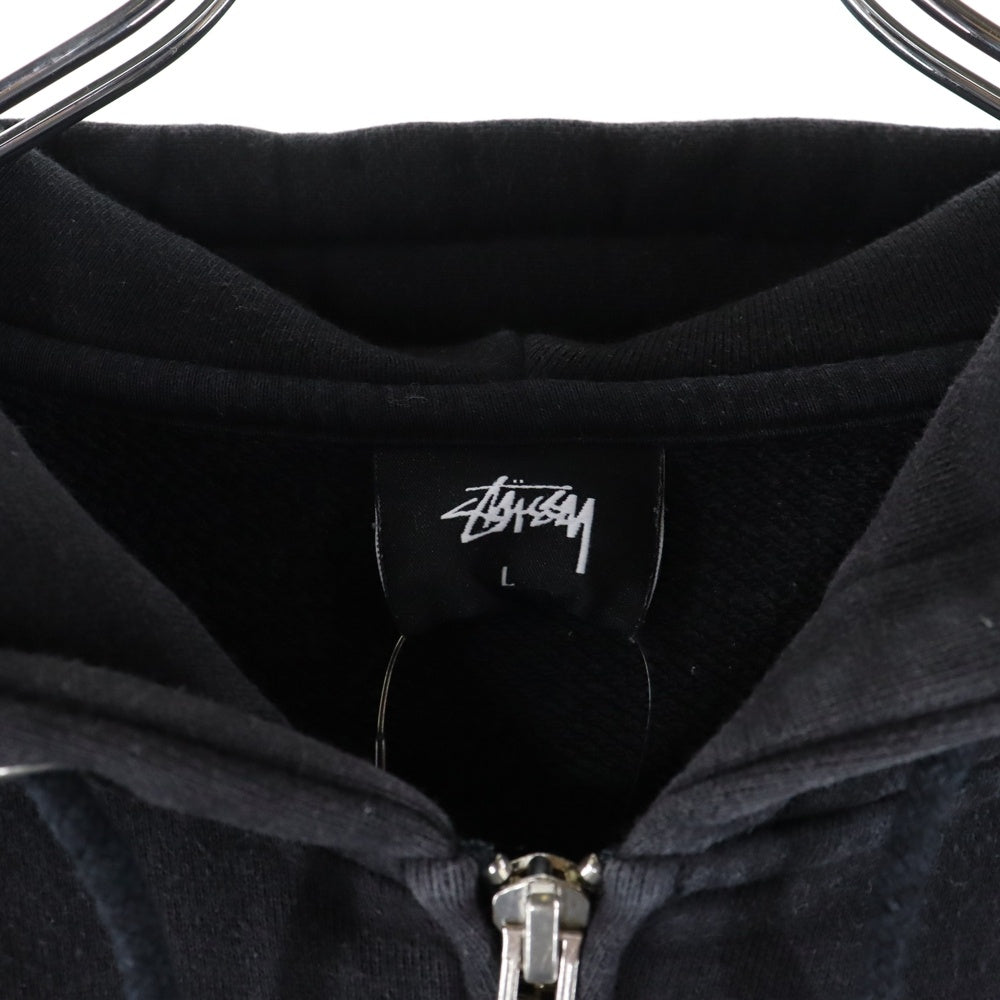 STUSSY(ステューシー) ZIP HOODIE ジップアップ フーディー スウェットパーカー ブラック