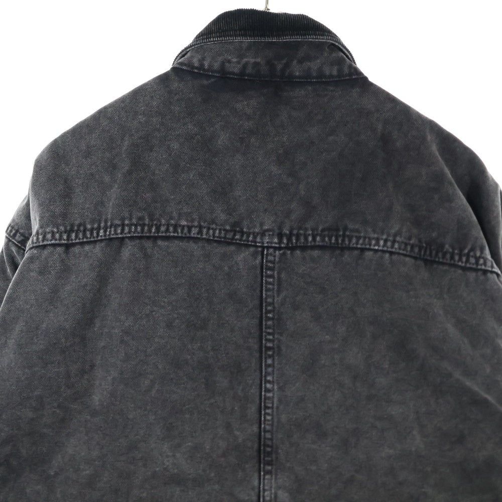 STUSSY(ステューシー) Washed Canvas Shop Jacket ウォッシュドキャンバスショップ ワークジャケット ブラック