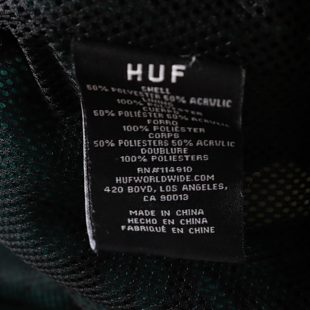 HUF(ハフ) SATIVA FLORAL F/Z SHERPA サティバ フローラル フリースジップ ジャケット ホワイト/グリーン